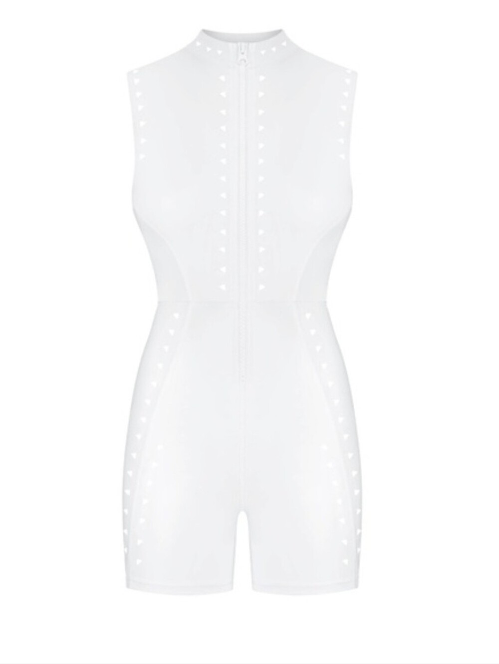 GIGI C Kina Romper Sleeveless White Laser Cut Sz S, NWT - Picture 5 of 8